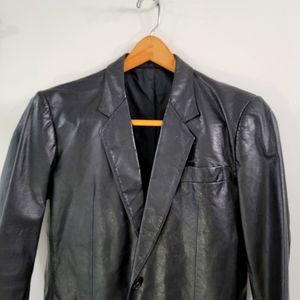 Vintage Black Leather Blazer